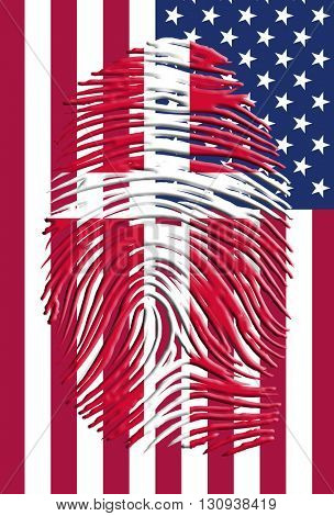3D Render Danish American Identity