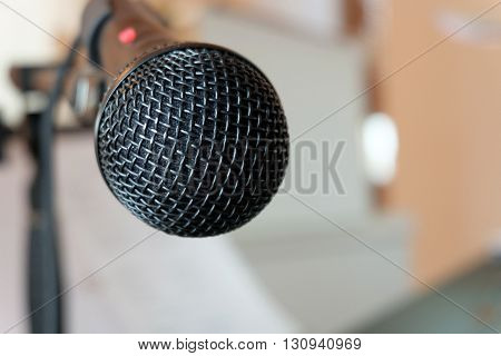A Close up microphone on a concert