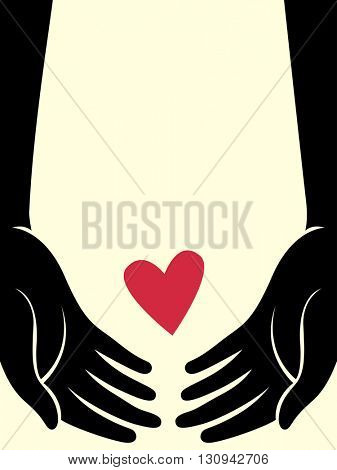 Illustration of a Person Scooping Up a Heart