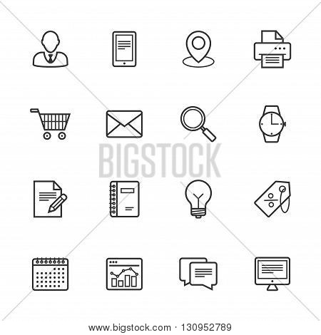 Business sing icon (line icon) set 16