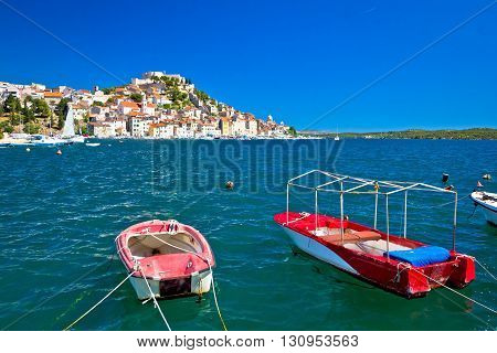 Old UNESCO town of Sibenik coast view Dalmatia Croatia