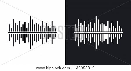 Vector digital equalizer icon. Two-tone version on black and white background
