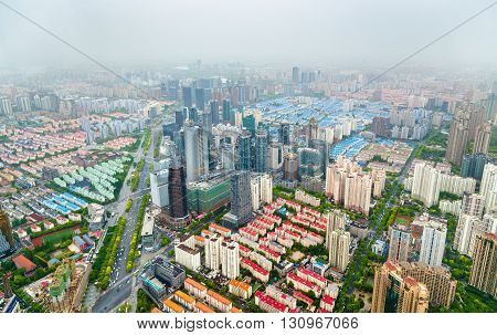Aerial view of Shanghai city centre - China