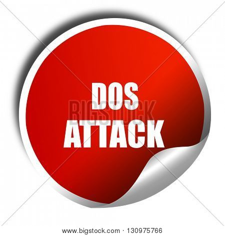 DOS warfare background, 3D rendering, red sticker with white tex