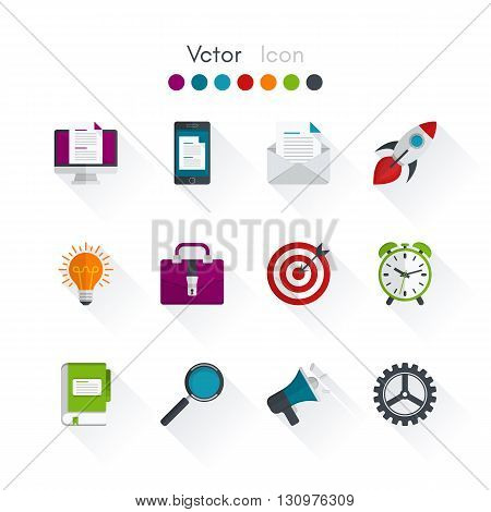 vector icons set flat design elements. Stock vector