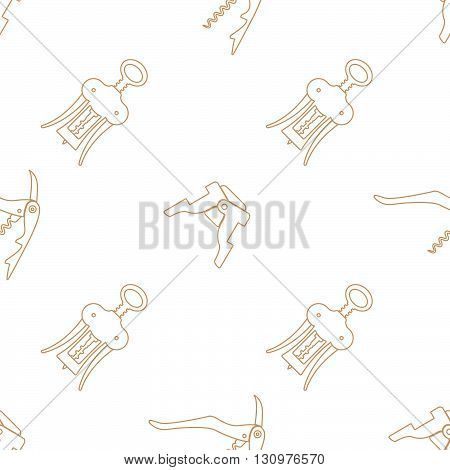 Barman Equipment Contour Seamless Pattern.