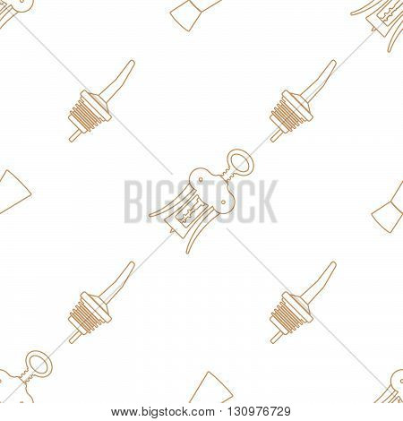 Barman Equipment Contour Seamless Pattern.