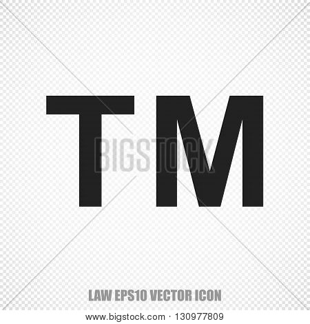 The universal vector icon on the law theme: Black Trademark. Modern flat design. For mobile and web design. EPS 10.