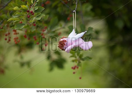 Figure of little angel on tree branch