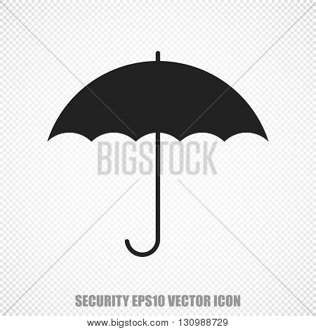 The universal vector icon on the safety theme: Black Umbrella. Modern flat design. For mobile and web design. EPS 10.