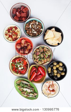Tapas, antipasto or mezze, mediterranean cold buffet and appetizer food