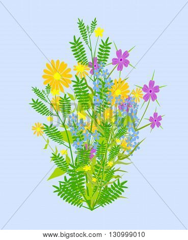 Beatiful bunch of flowers - vector illustration.
