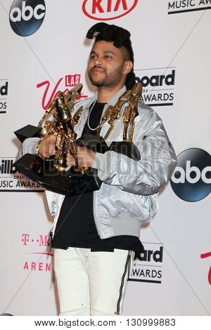 LAS VEGAS - MAY 22:  The Weeknd at the Billboard Music Awards 2016 at the T-Mobile Arena on May 22, 2016 in Las Vegas, NV