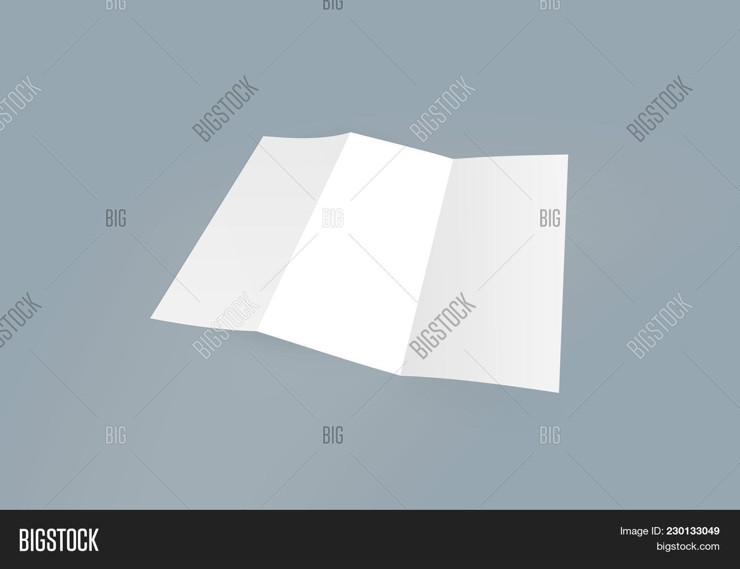 tri fold brochure mock up blank brochure white template paper on background