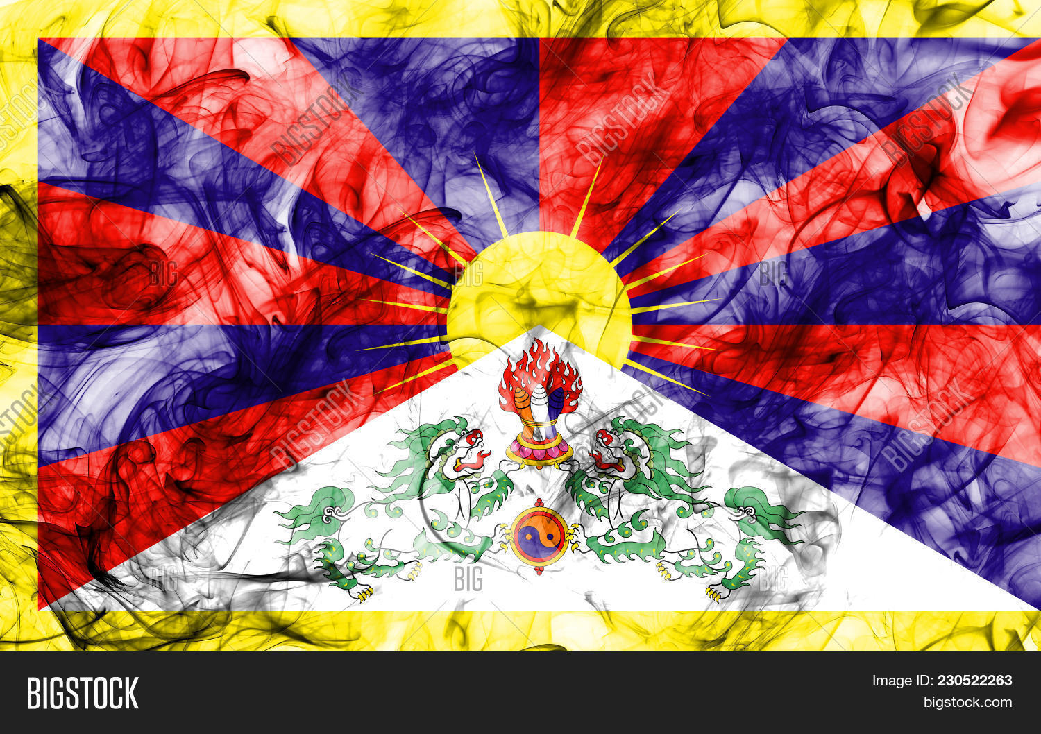 tibet smoke flag image photo free trial bigstock