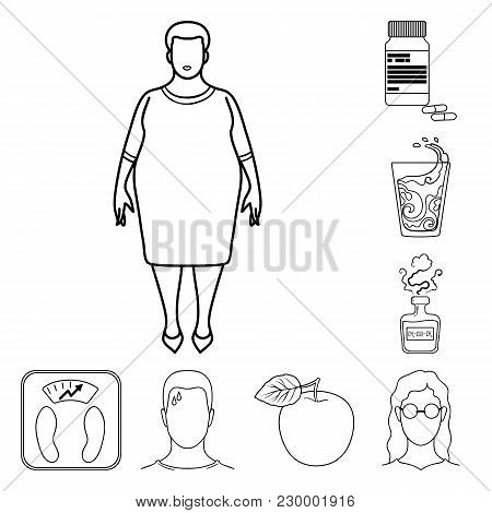 Diabetes Outline Icons In Set Collection For Design. Treatment Of Diabetes Vector Symbol Stock  Illu