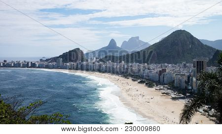 Copacabana Beach Viewed From Forte Do Leme, Rio De Janeiro, Brazil