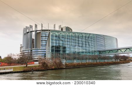 Architectural Detail Of The Louise-weiss Building Seat Of The Parliament Of The European Union