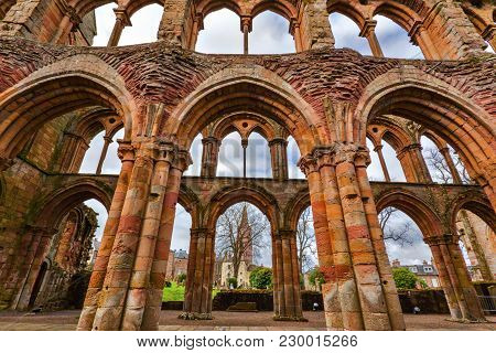 Ruins Of Jedburgh Abbey In The Scottish Borders Region In Scotland