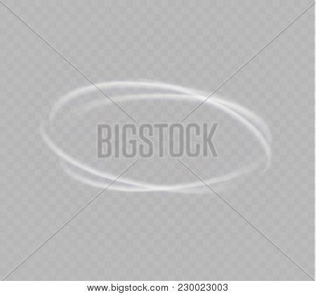 A Glowing Tornado. Rotating Wind. Beautiful Wind Effect. Isolated On A Transparent Background. Vecto