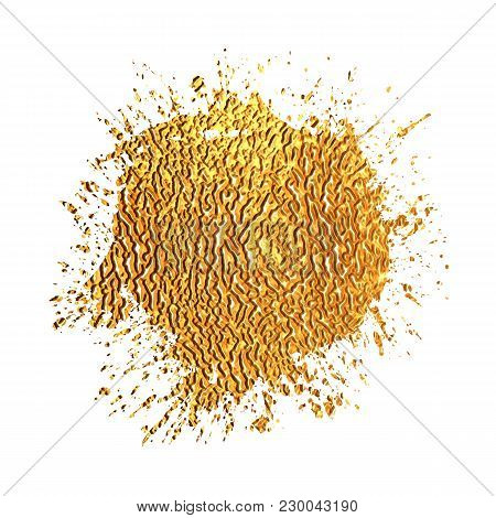 Golden Blot With Drop Sisolated On White Background.vector Illustration.