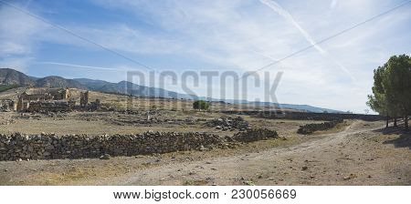 Ancient City Ancient City Of Hierapolis Near The Town Of Pamukkale In The Province Of Denizli In The