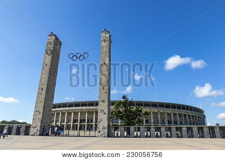 Berlin, Germany - September 20, 2017: Main Entrance Of Olympiastadion (olympic Stadium) In Berlin Se