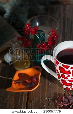 Hibiscus Tea From Rose Carcade Herbal Herbal Tea With Rose Hips And Kalina Diuretic And Cleansing St