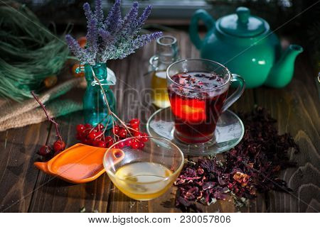 Hibiscus Tea From Rose Carcade Herbal Herbal Tea With Rose Hips And Kalina Diuretic And Cleansing St