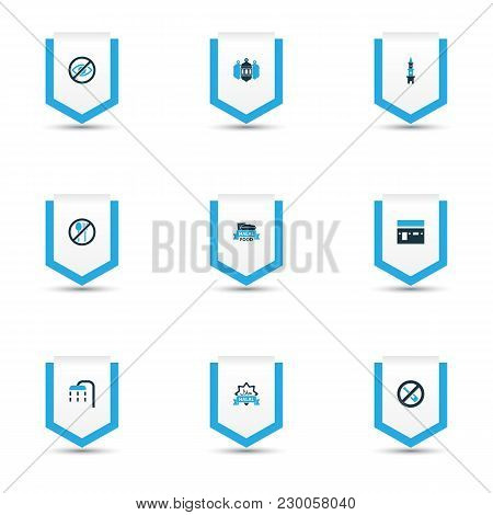 Holiday Icons Colored Set With Ghusl, Lower Your Eyes, No Alcohol And Other Body Cleansing Elements.