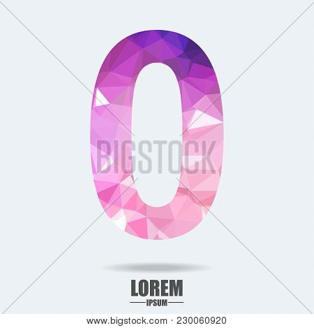 Abstract Trend Polygon Letter 0 Logo Design Template. Art Tech Media App Creative Sign. Colorful Vec
