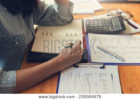 Business And Finance Concept Of Office Working, Businessman Discussing Sale Analysis Chart