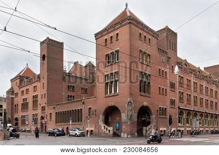 Amsterdam, Netherlands - June 25, 2017: View To The Beurs Van Berlage Building. It First Opened As A