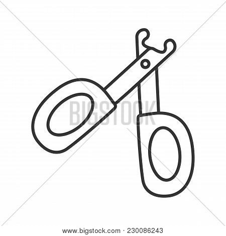 Pet Nail Clippers Linear Icon. Thin Line Illustration. Claw Scissors. Contour Symbol. Vector Isolate