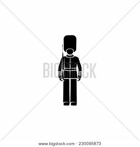 English Guard. Beefeater Black On White Background