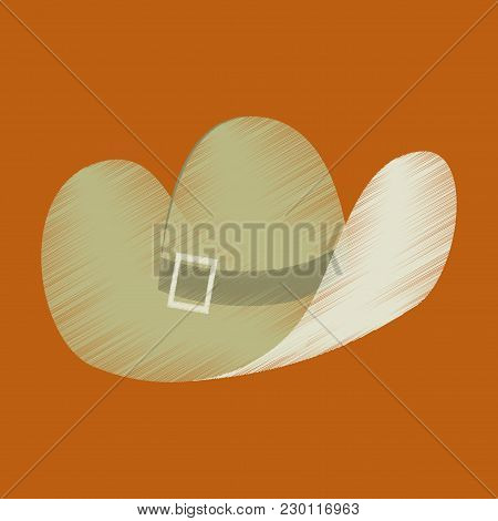 Flat Shading Style Icon Clothes Cowboy Hat