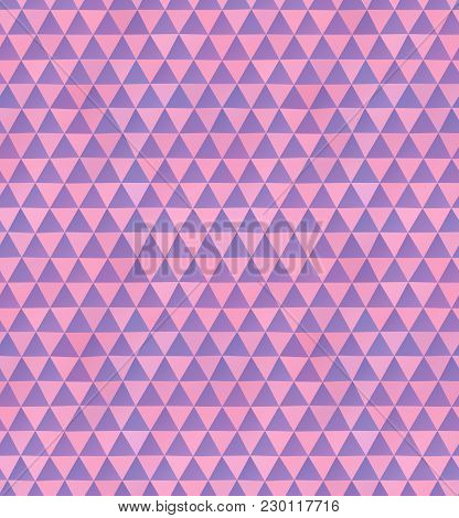 Abstract Seamless Pattern Of Irregular Triangles In Pink And Purple Colors