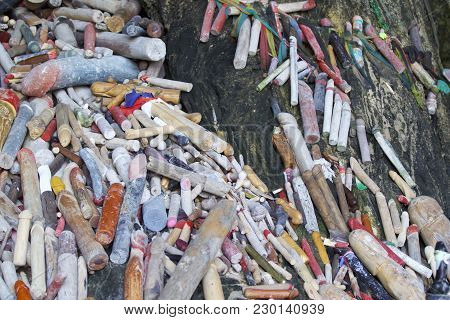 Wooden Lingams Offerings Princess Phra Nang Cave, Railay Peninsula, Krabi, Thailand