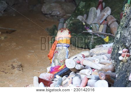Wooden Lingams Offerings Princess Phra Nang Cave, Railay Peninsula, Krabi, Thailand