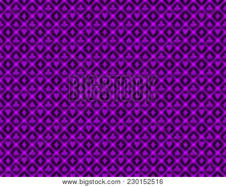 Glowing Colors Of Playing Cards On A Black Background