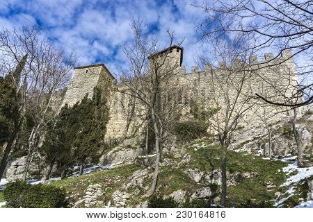 View At Fortress Of Guaita On Mount Titano, San Marino