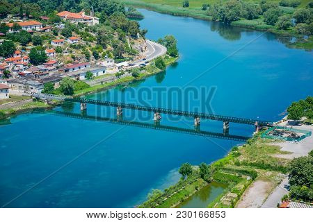 Scenic View From The Fortress Of Rosafa (shkoder, Albania).