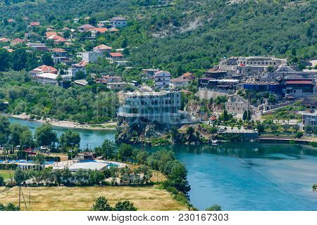 Scenic View From The Fortress Of Rosafa (shkoder, Albania).