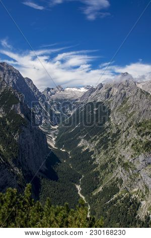 Zugspitze Mountain In The Bavarian Alps In Summer