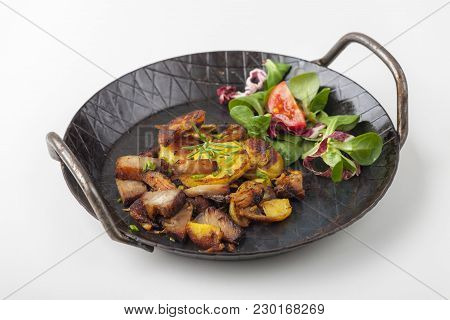 Tyrolean Potato Groestl In A Pan On White