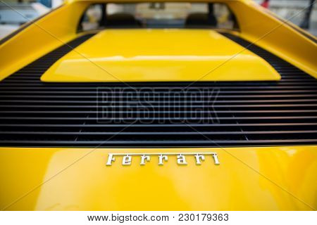 Valencia - Jul 10: Ferrari Testarossa, A Classic Car Participates In San Cristobal Brotherhood Celeb