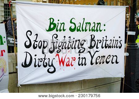 Protesters Gather Outside Downing Street, London, United Kingdom