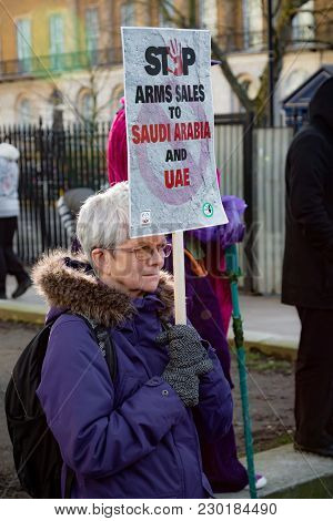 Protesters Gather Outside Downing Street, London, United Kingdom