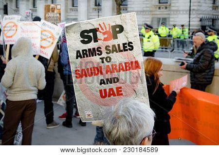 Protesters Gather Outside Downing Street, London, United Kingdom