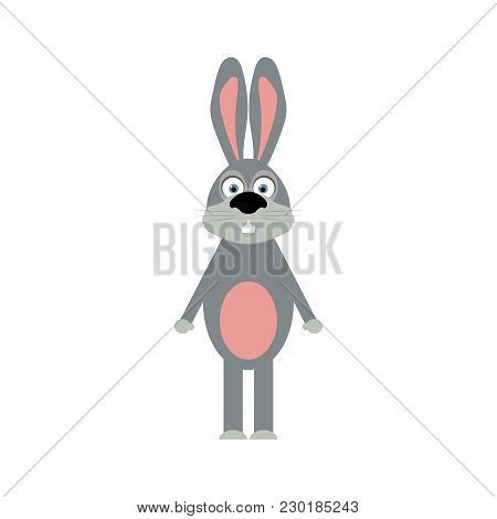 Funny Easter Bunny On A White Background, Illustration